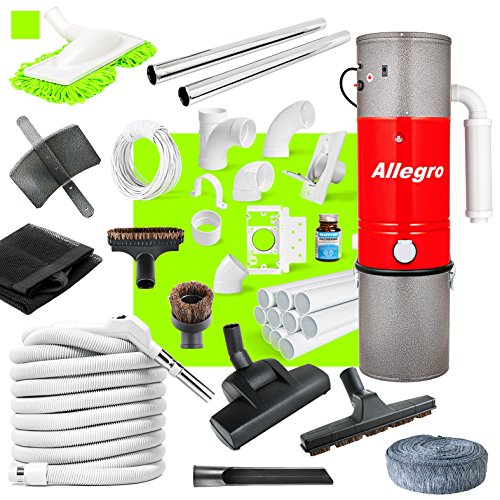 Allegro Central Vacuum Complete Air Package Hardwood Floors with 3 Inlet Kit Installation Kit