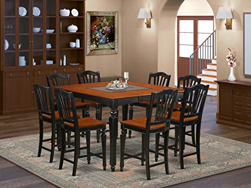 9 PC counter height set- Square pub Table and 8 Stools
