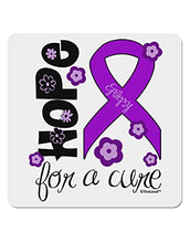 Load image into Gallery viewer, TOOLOUD Hope for a Cure - Purple Ribbon Epilepsy - Flowers 4x4 Square Sticker - 4 Pack
