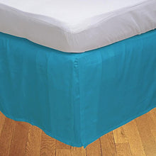 Load image into Gallery viewer, BRIGHTLINEN 1PCs Box Pleated Bed Skirt (Turquoise Blue, Queen, Drop Length 21in) 100% Egyptian Cotton 400 Thread Count
