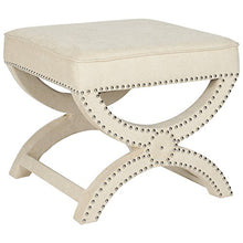 Load image into Gallery viewer, Safavieh MCR4645 Mystic Upholstered Ottoman Color: Cream

