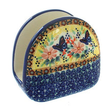 Load image into Gallery viewer, Blue Rose Polish Pottery Blue Butterfly Napkin Holder
