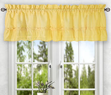 Load image into Gallery viewer, Ellis Curtain Stacey Sheer Balloon Valance, 60&quot; x 15&quot;, Yellow - 730462114877

