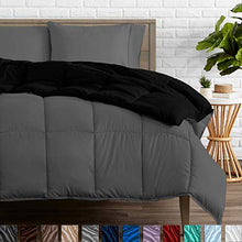 Load image into Gallery viewer, Bare Home Reversible Comforter - King/California King - Goose Down Alternative - Ultra-Soft - Premium 1800 Series - Hypoallergenic - All Season Breathable Warmth (King/Cal King, Black/Grey)
