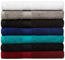 Load image into Gallery viewer, AmazonBasics 6-Piece Fade-Resistant Bath Towel Set - Black
