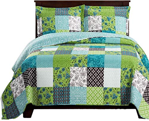 Royal Hotel Rebekah California-King Size, Over-Sized Coverlet 3pc Set, Luxury Microfiber Printed Quilt