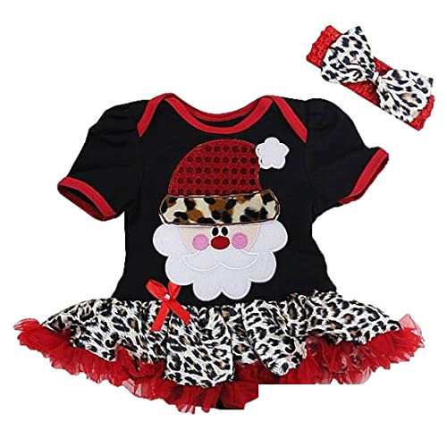 In Fashion Kids Baby Christmas Leopard Tutu Dress Set with Headband 3-6 Months