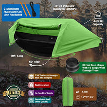 Load image into Gallery viewer, WintMing Camping Hammock with Mosquito Net and Rainfly Cover (Green)
