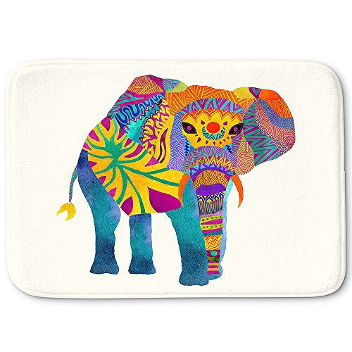 DiaNoche Designs Memory Foam Bath or Kitchen Mats by Pom Graphic Design - Whimsical Elephant I, Large 36 x 24 in