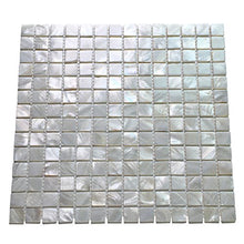Load image into Gallery viewer, Art3d 10-Pack Oyster Mother of Pearl Square Shell Mosaic for Kitchen Backsplashes, Bathroom Walls, Spa Tile, Pool Tile
