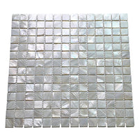 Art3d 10-Pack Oyster Mother of Pearl Square Shell Mosaic for Kitchen Backsplashes, Bathroom Walls, Spa Tile, Pool Tile