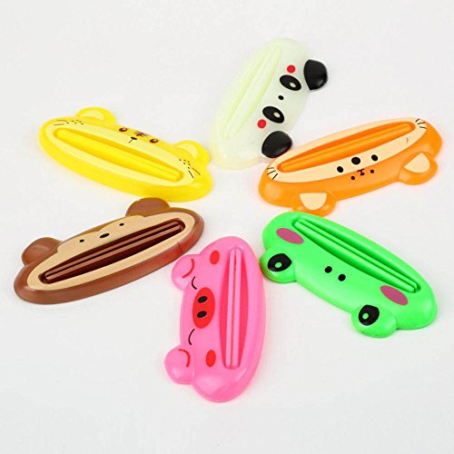 5Pc Cartoon Frog/Animal Toothpaste Tube Squeezer Easy Squeeze Paste Dispenser Roll Holder