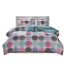 Load image into Gallery viewer, Mi Zone Carly Comforter Set Full/Queen Size - Teal, Purple , Doodled Circles Polka Dots  4 Piece Bed Sets  Ultra Soft Microfiber Teen Bedding For Girls Bedroom
