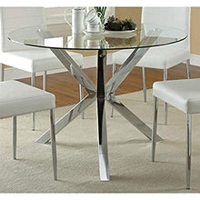 Load image into Gallery viewer, COASTER 120760-CO Vance Contemporary Glass Top Round Dining Table, In Chrome.

