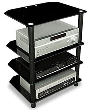 Load image into Gallery viewer, Mount-It! AV Component Media Stand, Audio Tower and Media Center with 4 Tempered Glass Shelves, 88 Lbs Capacity, Black Silk (MI-867)
