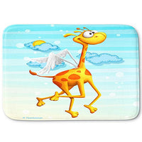DiaNoche Designs Memory Foam Bath or Kitchen Mats by Tooshtoosh - Fly Giraffe Fly, Large 36 x 24 in
