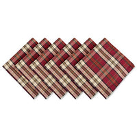 DII Campfire Plaid 100% Cotton Oversized Napkin for Holidays, Family Gatherings, & Christmas Dinner - Set of 6 (20x20