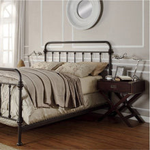 Load image into Gallery viewer, Giselle Antique Dark Bronze Graceful Lines Victorian Iron Metal Bed (Full Size)
