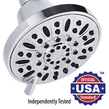 Load image into Gallery viewer, AquaDance Premium High Pressure 6-setting 4-Inch Shower Head for the Ultimate Shower Spa Experience! Officially Independently Tested to Meet Strict US Quality &amp; Performance Standards!

