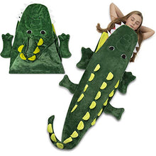 Load image into Gallery viewer, Cozy Crocodile Animal Tail Blanket for Kids Soft and Comfortable Kids Sleeping Bag Sleep Sacks Blankets for Movie Night, Sleepovers, Camping and More - Fits Boys and Girls Ages 3 - 13 Years
