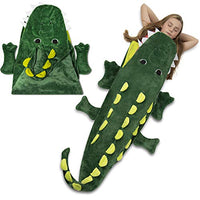 Cozy Crocodile Animal Tail Blanket for Kids Soft and Comfortable Kids Sleeping Bag Sleep Sacks Blankets for Movie Night, Sleepovers, Camping and More - Fits Boys and Girls Ages 3 - 13 Years
