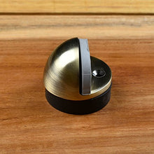 Load image into Gallery viewer, Renovators Supply Manufacturing Antique Brass Door Stoppers 1.25 in Polished Brass Floor Mount Dome Style Door Stop with Mounting Hardware
