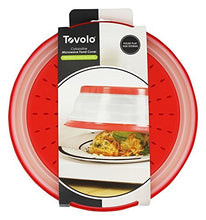 Load image into Gallery viewer, Tovolo Vented Collapsible Microwave Food Cover With Easy Grip Handle, Dishwasher-Safe, BPA-Free Silicone &amp; Plastic, 10.5&quot; Round, Red
