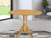 East West Furniture DLT-OAK-TP Dublin Table - Oak Table Top Surface and Oak Finish Pedestal Legs Hardwood Frame Dinner Table