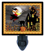 Load image into Gallery viewer, Halloween Night Light, Fly Me to The Moon, Flying Witch, Moon LED Night Light
