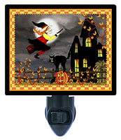 Halloween Night Light, Fly Me to The Moon, Flying Witch, Moon LED Night Light
