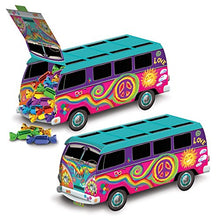 Load image into Gallery viewer, Club Pack of 12 Groovy Colored 60&#39;s Bus Party Centerpiece Decorations 9.75&quot;
