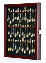 Load image into Gallery viewer, 36 Spoon Display Case Cabinet Holder Rack Wall Mounted -Cherry Finish
