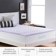 Load image into Gallery viewer, LUCID 2 Inch 5 Zone Lavender Memory Foam Mattress Topper - Twin
