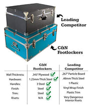 Load image into Gallery viewer, C&amp;N Footlockers College Dorm Room &amp; Summer Camp Lockable Trunk Footlocker with Wheels - Undergrad Trunk Available in 20 Colors - Large: 32 x 18 x 16.5 Inches (Kelly Green)
