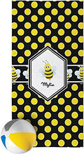 Load image into Gallery viewer, RNK Shops Bee &amp; Polka Dots Beach Towel (Personalized)
