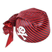 Bristol Novelty BH440 Pirate Skull Hat Red and Black, One Size