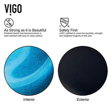 Load image into Gallery viewer, VIGO VGT1032 18.125&quot; L -13.0&quot; W -12.0&quot; H Handmade Countertop Glass Rectangular Vessel Bathroom Sink Set in Turquoise Finish with Matte Black Single-Handle Single Hole Faucet and Pop Up Drain
