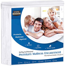 Load image into Gallery viewer, Utopia Bedding Premium 135 GSM Waterproof Mattress Encasement, 360 Protection, Zippered, Fits 15 Inches Deep, Easy Care (Twin)
