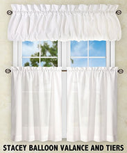 Load image into Gallery viewer, Ellis Curtain Stacey 56-by-36 Inch Tailored Tier Pair Curtains, White, 56x36
