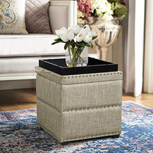 Load image into Gallery viewer, Asense Modern Fabric Storage Ottoman Footrest Stool with Removable Lid Padded Seat Side Tables for Bedroom Living Room Porch
