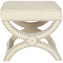Load image into Gallery viewer, Safavieh MCR4645 Mystic Upholstered Ottoman Color: Cream

