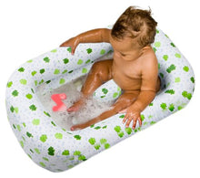 Load image into Gallery viewer, Mommy&#39;s Helper Inflatable Bath Tub Froggie Collection, White/Green, 6-24 Months
