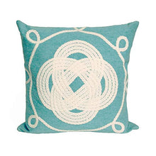 Load image into Gallery viewer, Liora Manne Visions II Ornamental Knot Indoor/Outdoor Pillow, 20&quot; X 20&quot; Square, Blue
