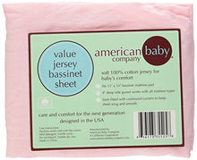 Load image into Gallery viewer, American Baby Company 100% Natural Cotton Value Jersey Knit  Fitted Bassinet Sheet, Pink, Soft Breathable, for Girls
