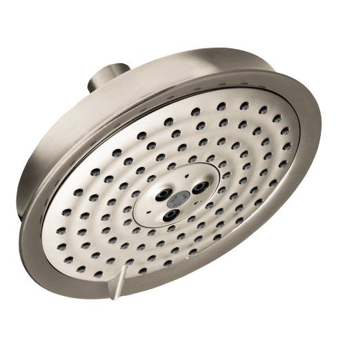 hansgrohe Raindance Classic 6-inch Showerhead Easy Install Classic 3-Spray RainAir, BalanceAir, Whirl Air Infusion with Airpower with QuickClean in Brushed Nickel, 28471821