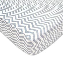 Load image into Gallery viewer, American Baby Company Heavenly Soft Chenille Fitted Crib Sheet for Standard Crib and Toddler Mattresses, Gray Zigzag, for Boys and Girls, Pack of 1
