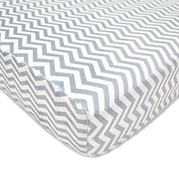 American Baby Company Heavenly Soft Chenille Fitted Crib Sheet for Standard Crib and Toddler Mattresses, Gray Zigzag, for Boys and Girls, Pack of 1