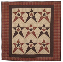 Load image into Gallery viewer, Primitive Country Star Wall Hanging Quilt 44 Inches by 44 Inches 100% Cotton Handmade Hand Quilted Heirloom Quality
