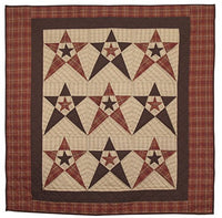 Primitive Country Star Wall Hanging Quilt 44 Inches by 44 Inches 100% Cotton Handmade Hand Quilted Heirloom Quality