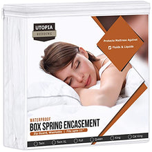 Load image into Gallery viewer, Utopia Bedding Waterproof Box Spring Encasement Twin XL 120 GSM, Breathable, Zippered, Fits 11 Inches Deep, Easy Care

